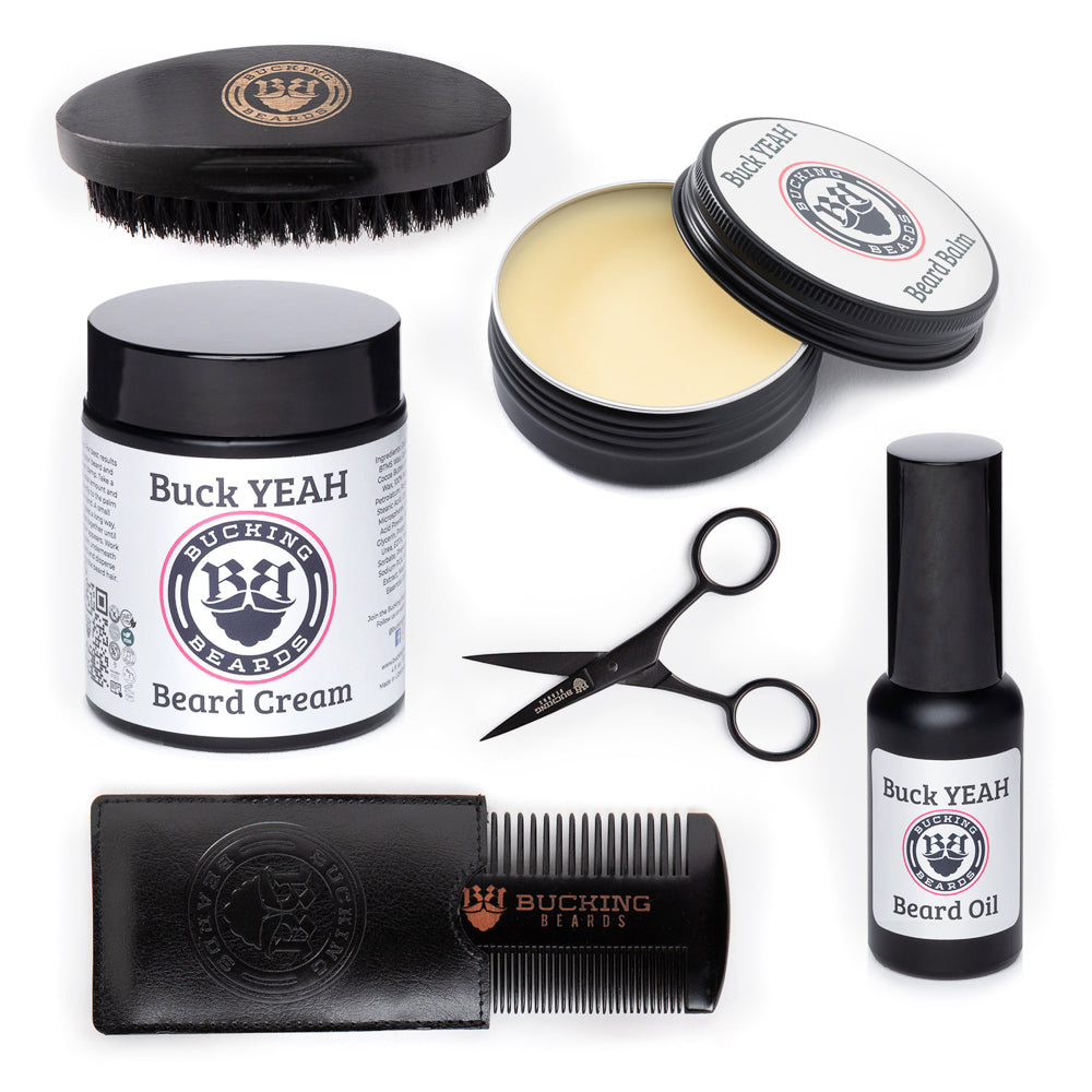 Gluten-Free Vegan Men’s Grooming Set – Nut-Free Beard Balm, Cream, Oil