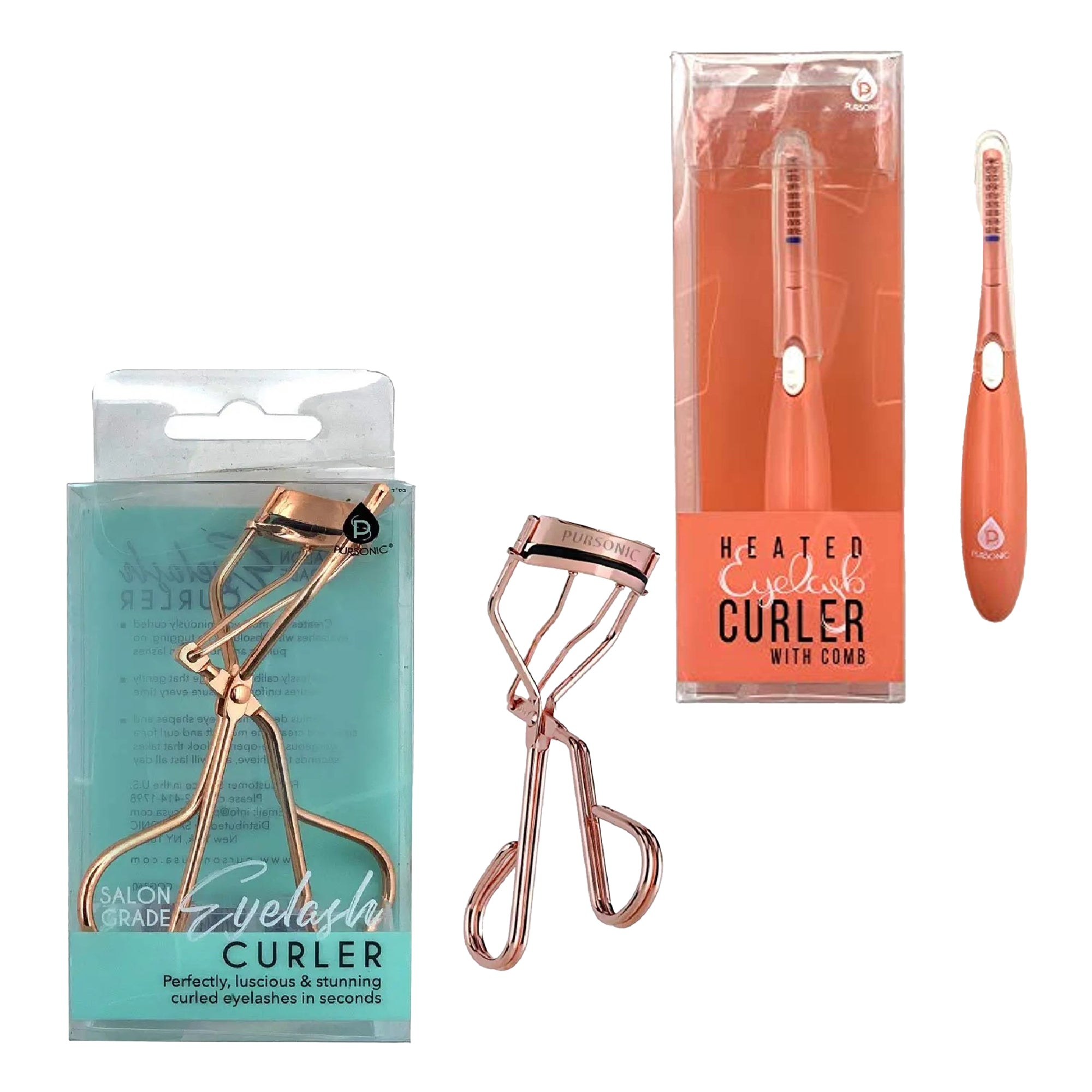 Pursonic Salon Grade Eyelash Curler & Heated Eyelash Curler With Comb