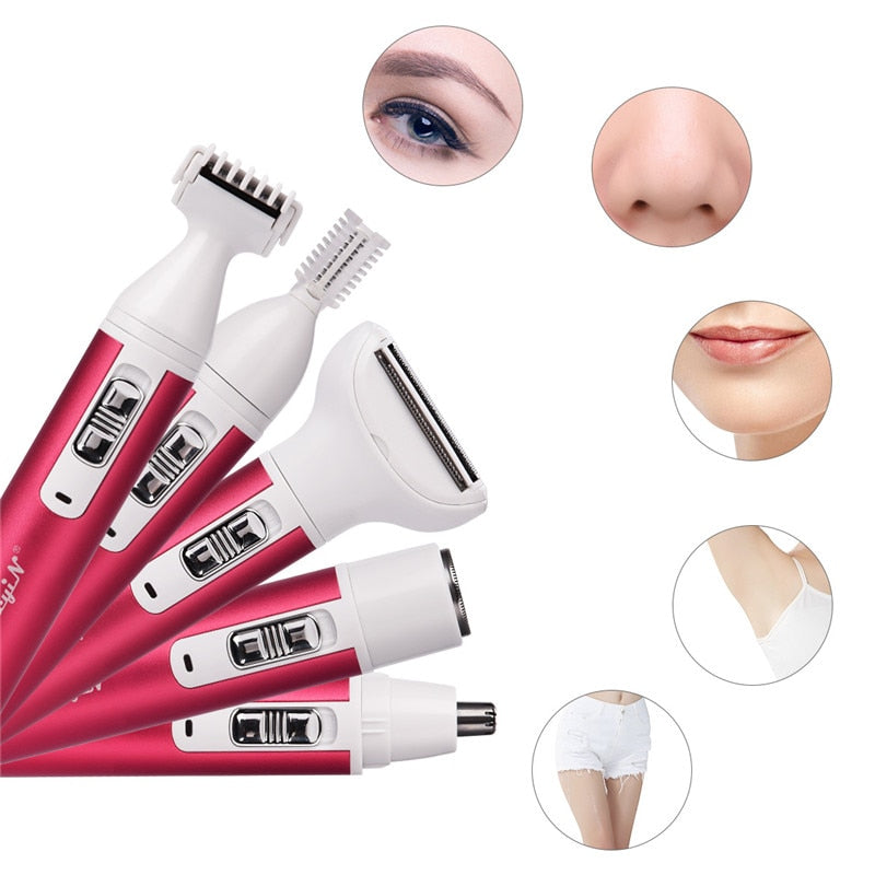 5 In 1 Electric Lady Shaver Painless Hair Removal Epilator Shaving