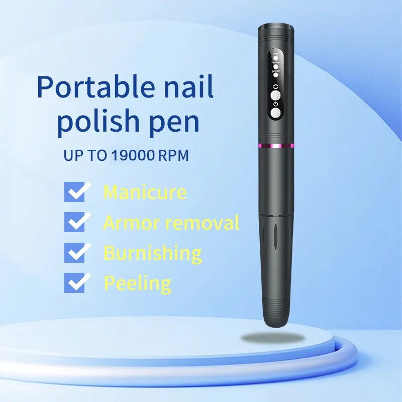 19000RPM Electric Nail Art Machine USB Cordless Nail Drill for Nail