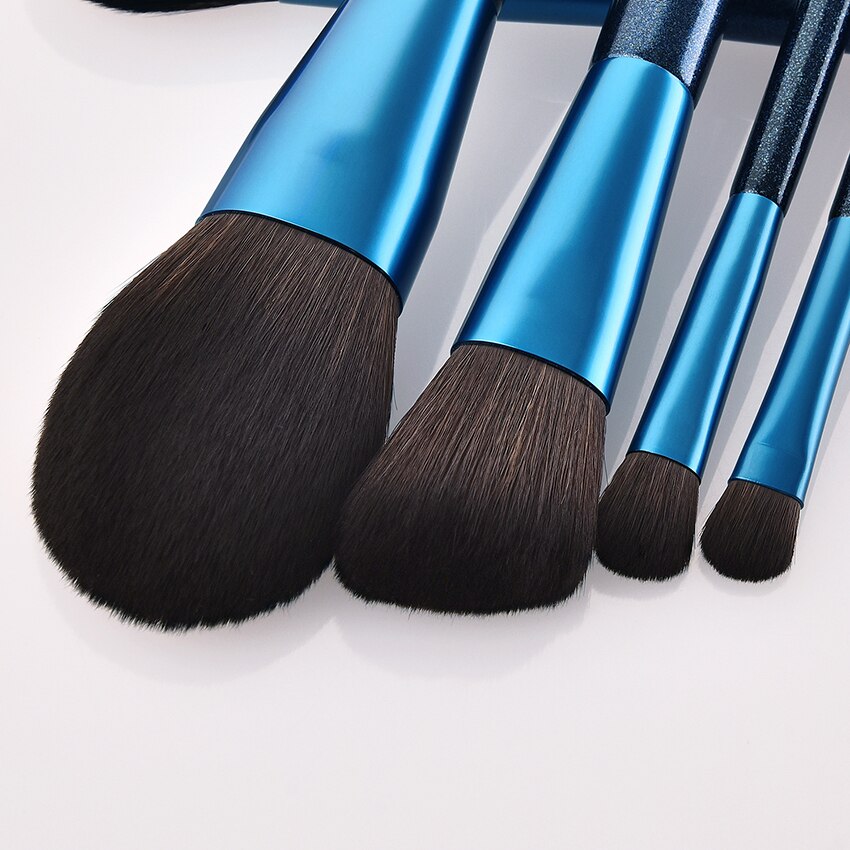 12pcs Blue Makeup Brushes Set Blush Eye Shadow Brush Nano Nylon Wool