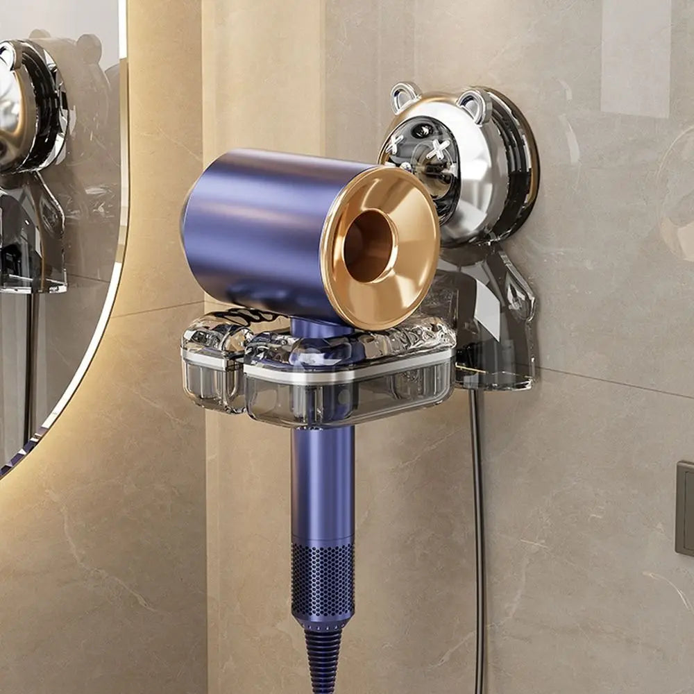 Plastic Suction Cup Hair Dryer Holder Wall Mounted Hands-Free Hair