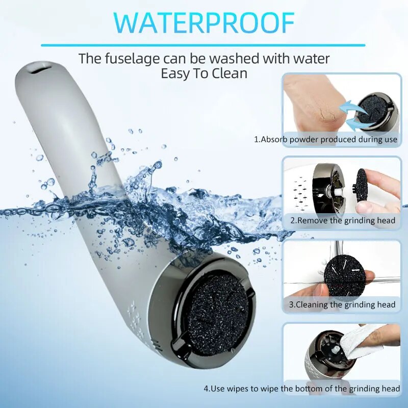 Electric Callus Remover for Feet Rechargeable Waterproof Foot Scrubber
