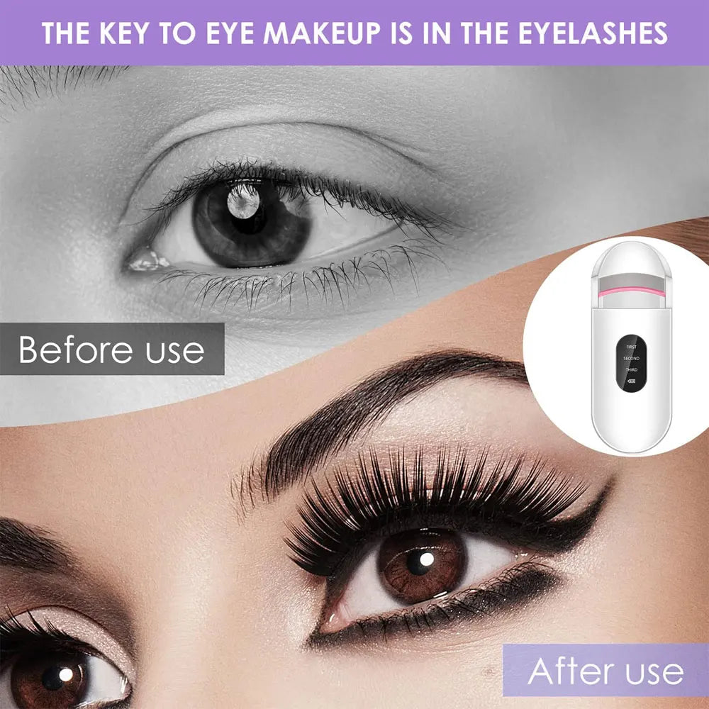 Electric Heated Eyelash Curlers Portable Long-Lasting Styling Eyelash
