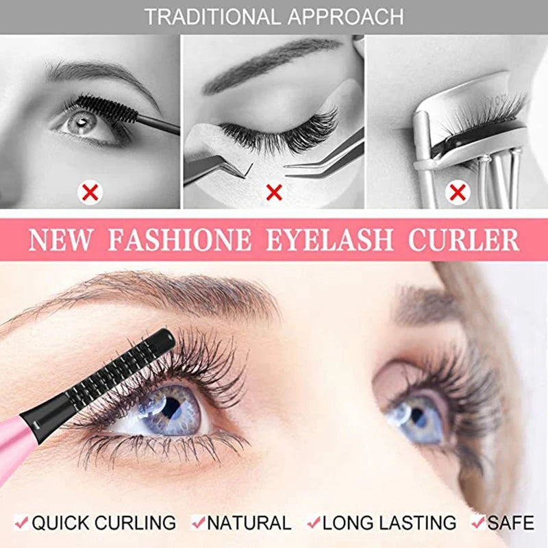 Heated Eyelash Curler Portable USB Rechargeable 4 Temperature