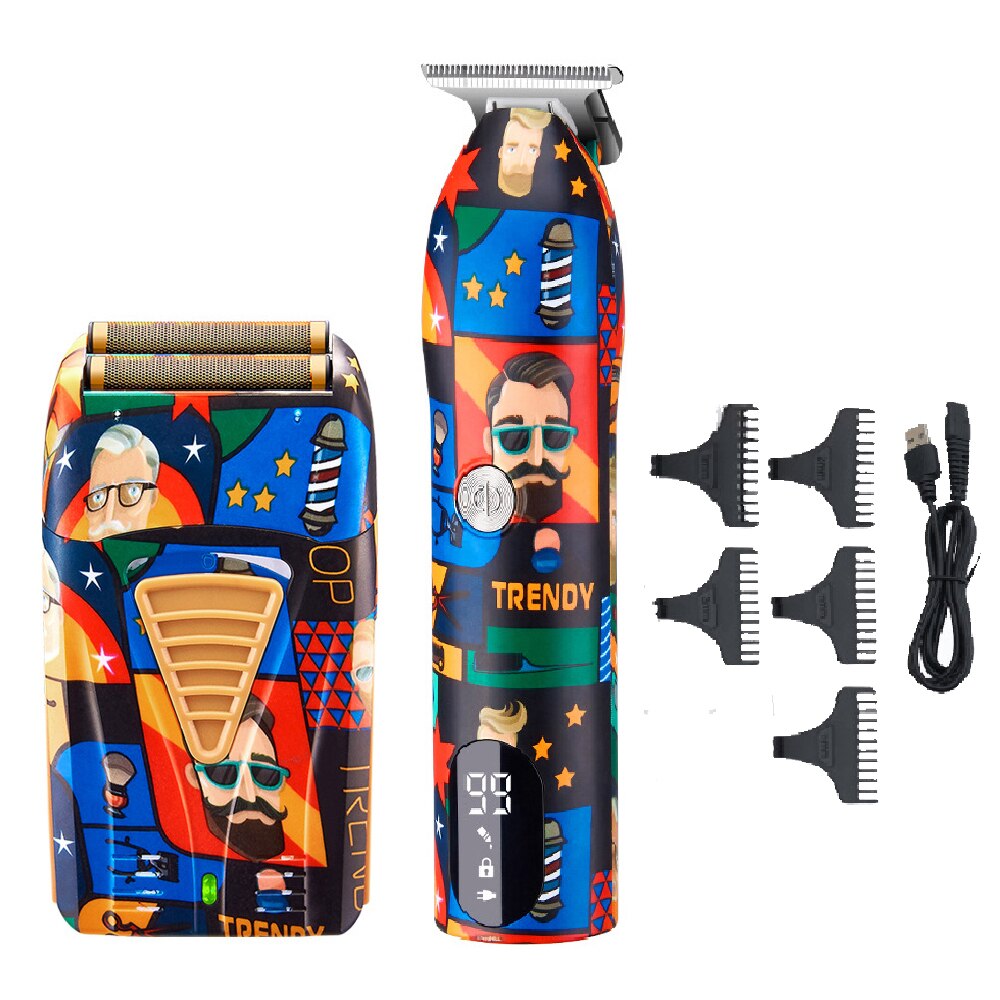 Professional Hair Clipper Barber Rechargeable Beard Trimmer Shaver