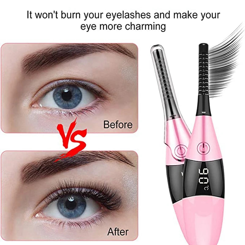 Heated Eyelash Curler Portable USB Rechargeable 4 Temperature