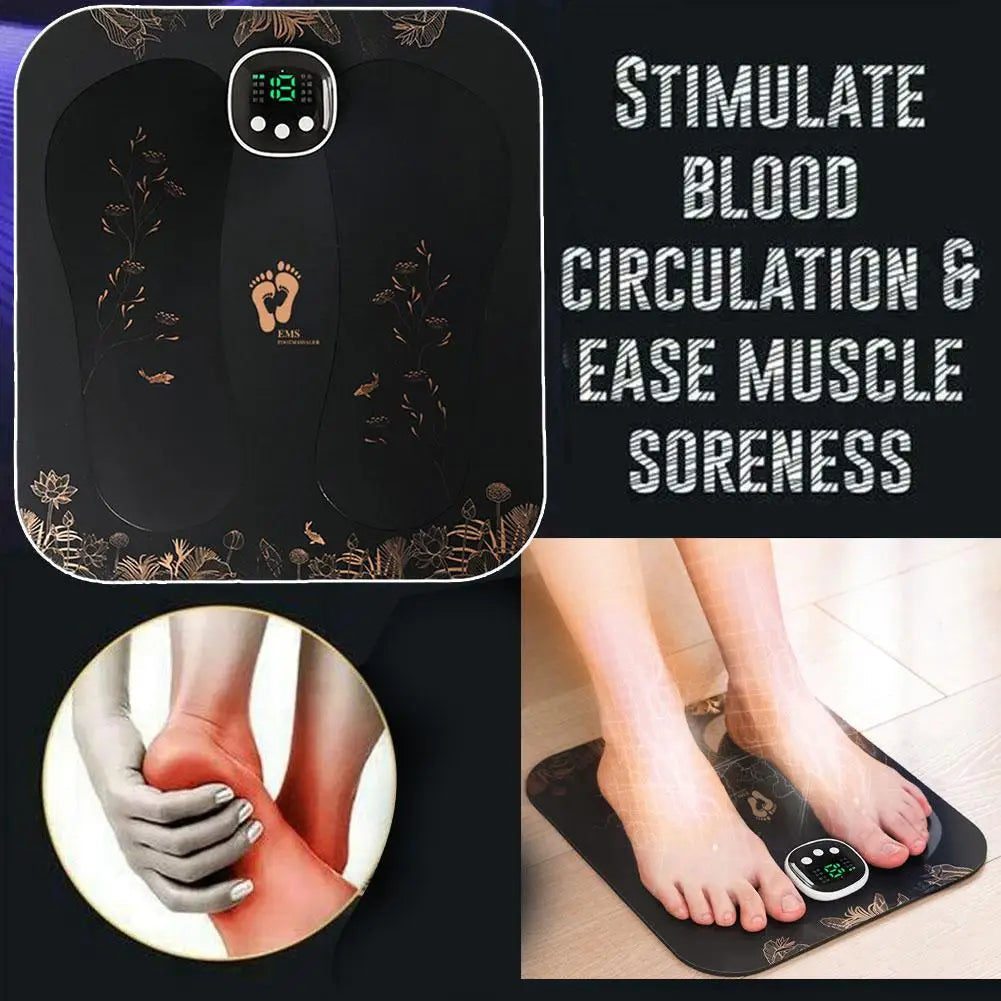 Portable EMS Silicond Foot Massager USB Charging Electric Massager Pad