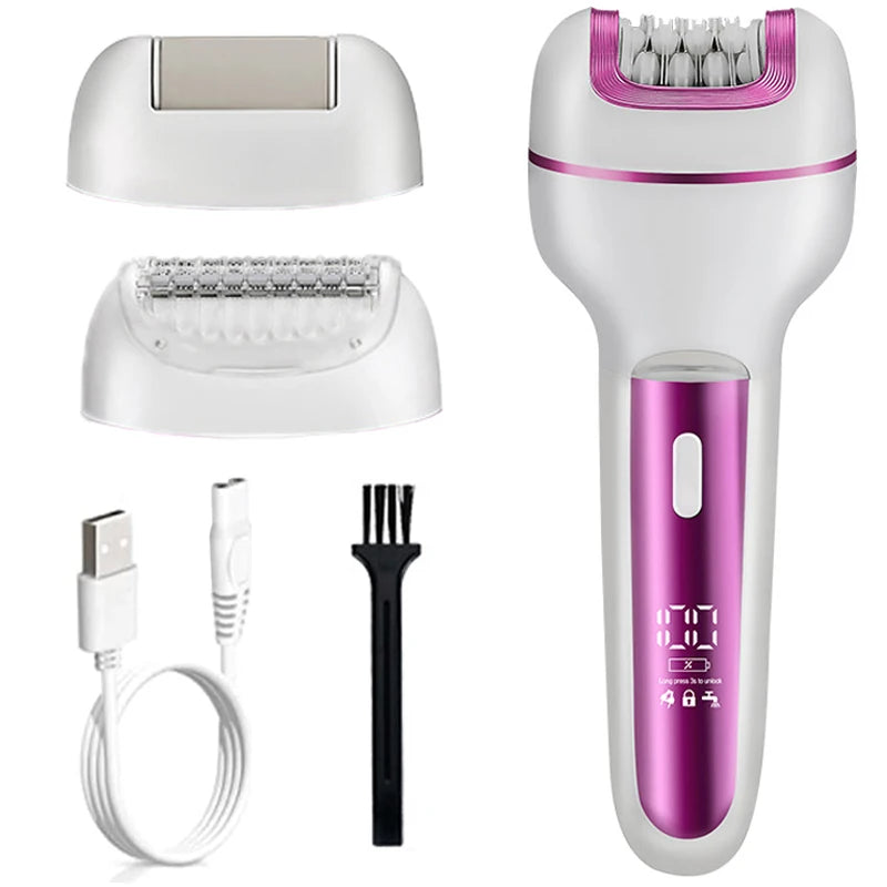 3 in 1 Rechargeable Women Epilator for Face Body Electric Shaver