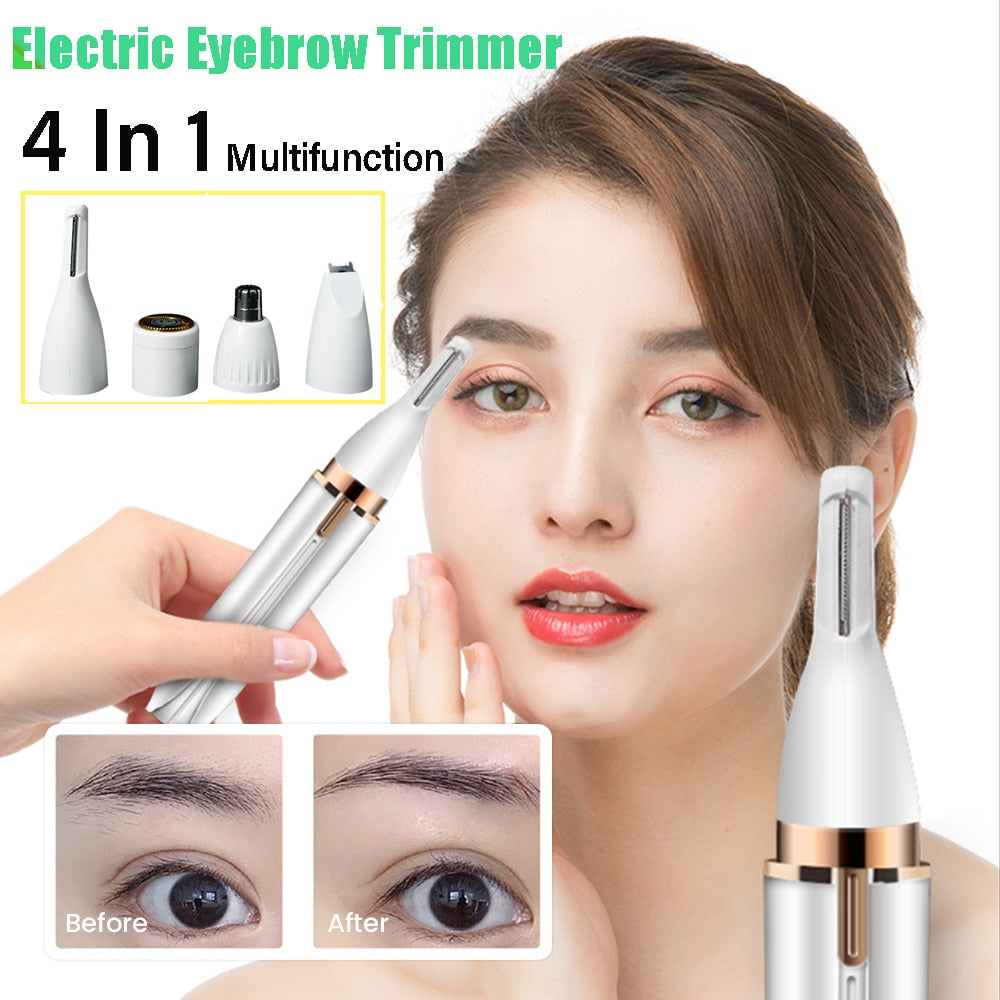 4 In 1 Electric Epilator Electric Eyebrow Nose Hair Trimmer Painless
