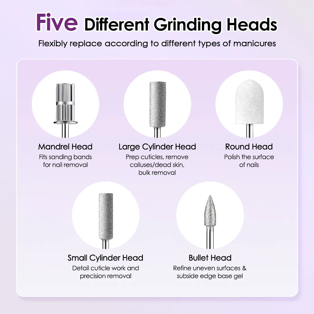 Electric Nail Polisher Drill Bits Set Nails Grinding Polishing Cuticle