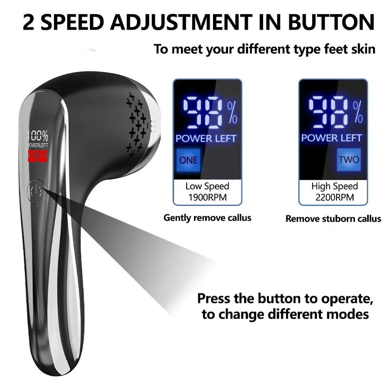 Electric Callus Remover for Feet Rechargeable Waterproof Foot Scrubber