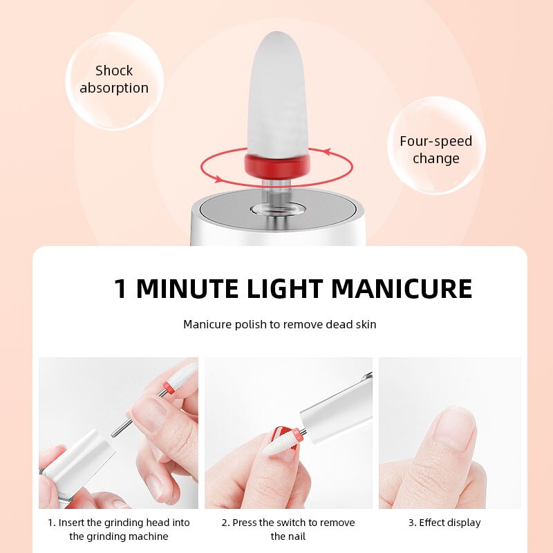 15000RPM Electric Nail Drill Mill For Manicure With 4 Kinds Of Speed