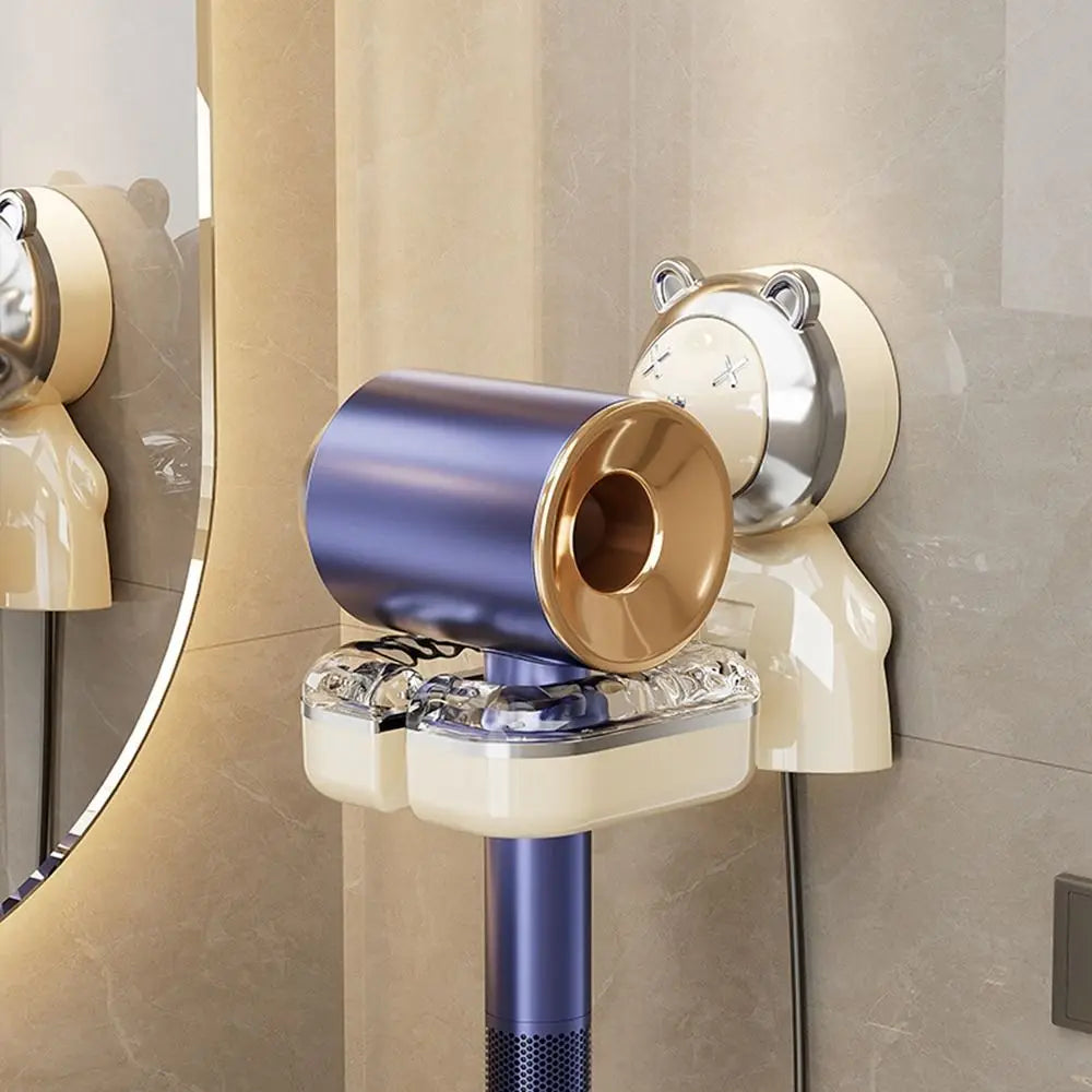 Plastic Suction Cup Hair Dryer Holder Wall Mounted Hands-Free Hair