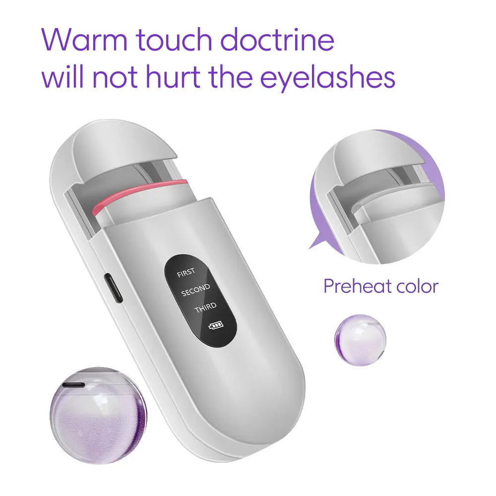 Electric Heated Eyelash Curlers Portable Long-Lasting Styling Eyelash