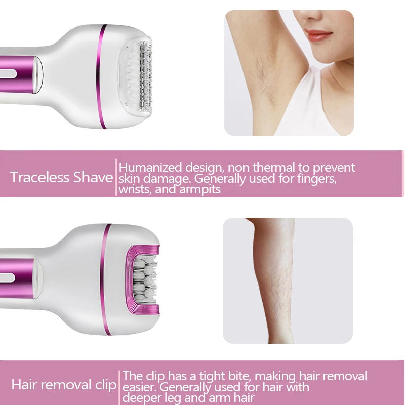 3 in 1 Rechargeable Women Epilator for Face Body Electric Shaver