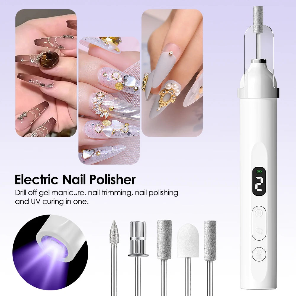 Electric Nail Polisher Drill Bits Set Nails Grinding Polishing Cuticle