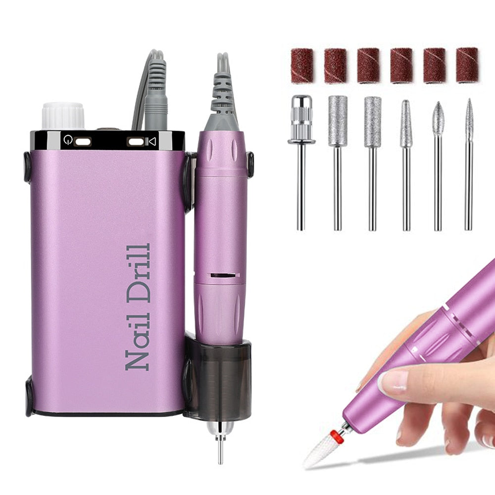 35000RPM Electric Nail Drill Rechargeable USB Nail Manicure Machine
