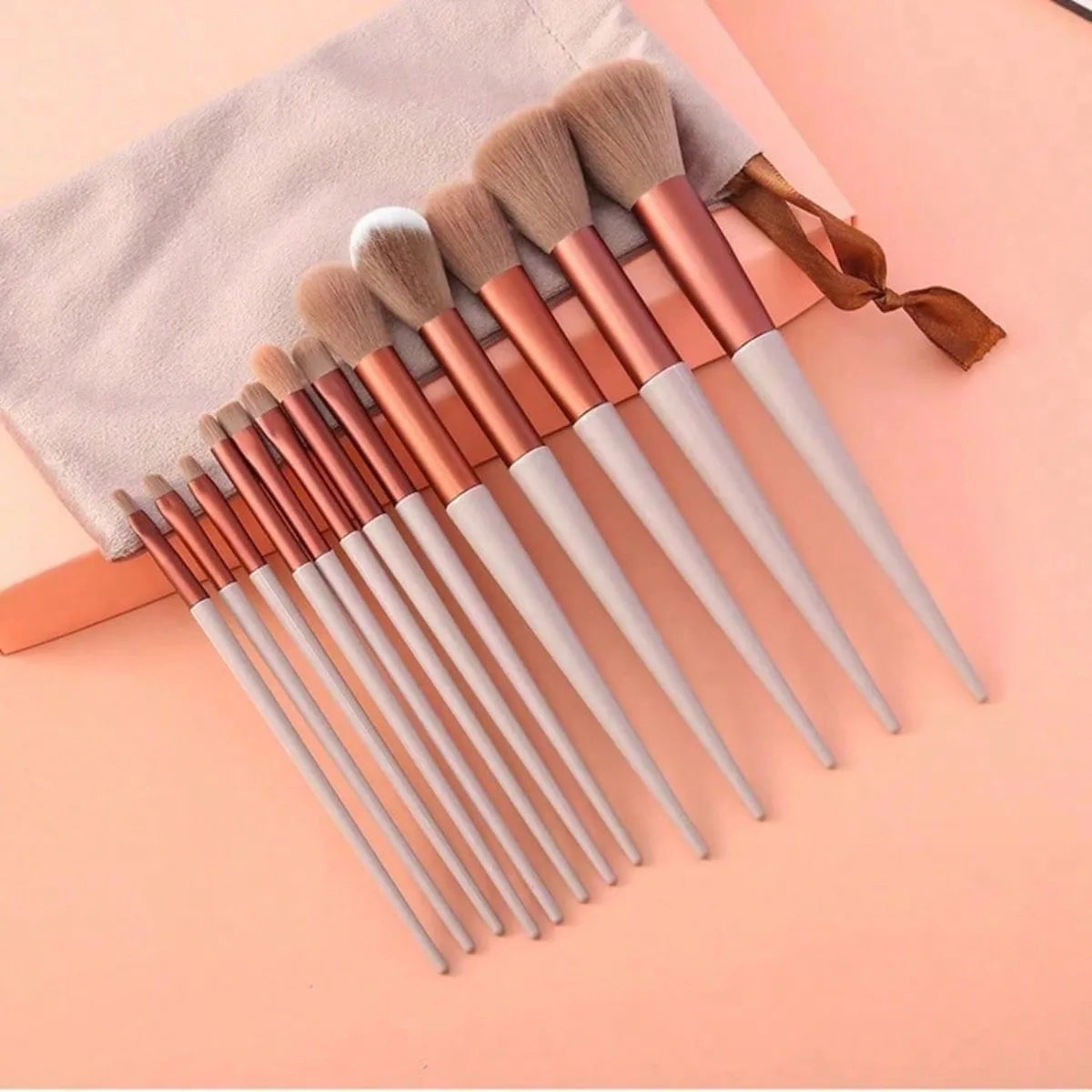 13 Soft Makeup Brushes Set With Perfect Soft Pouch - Premium Makeup To