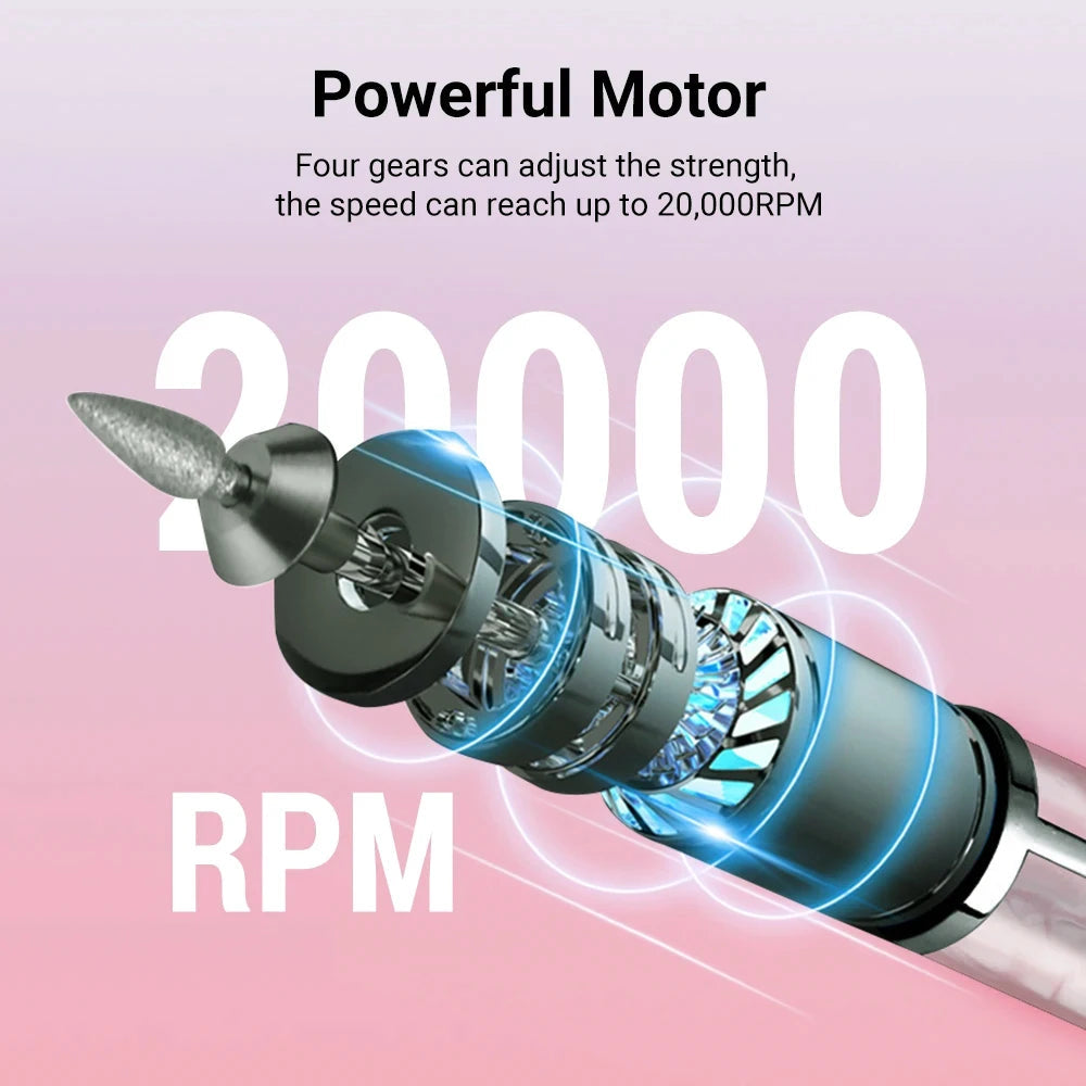 20000RPM Electric Nail Polisher Rechargeable Nail Polisher Nails