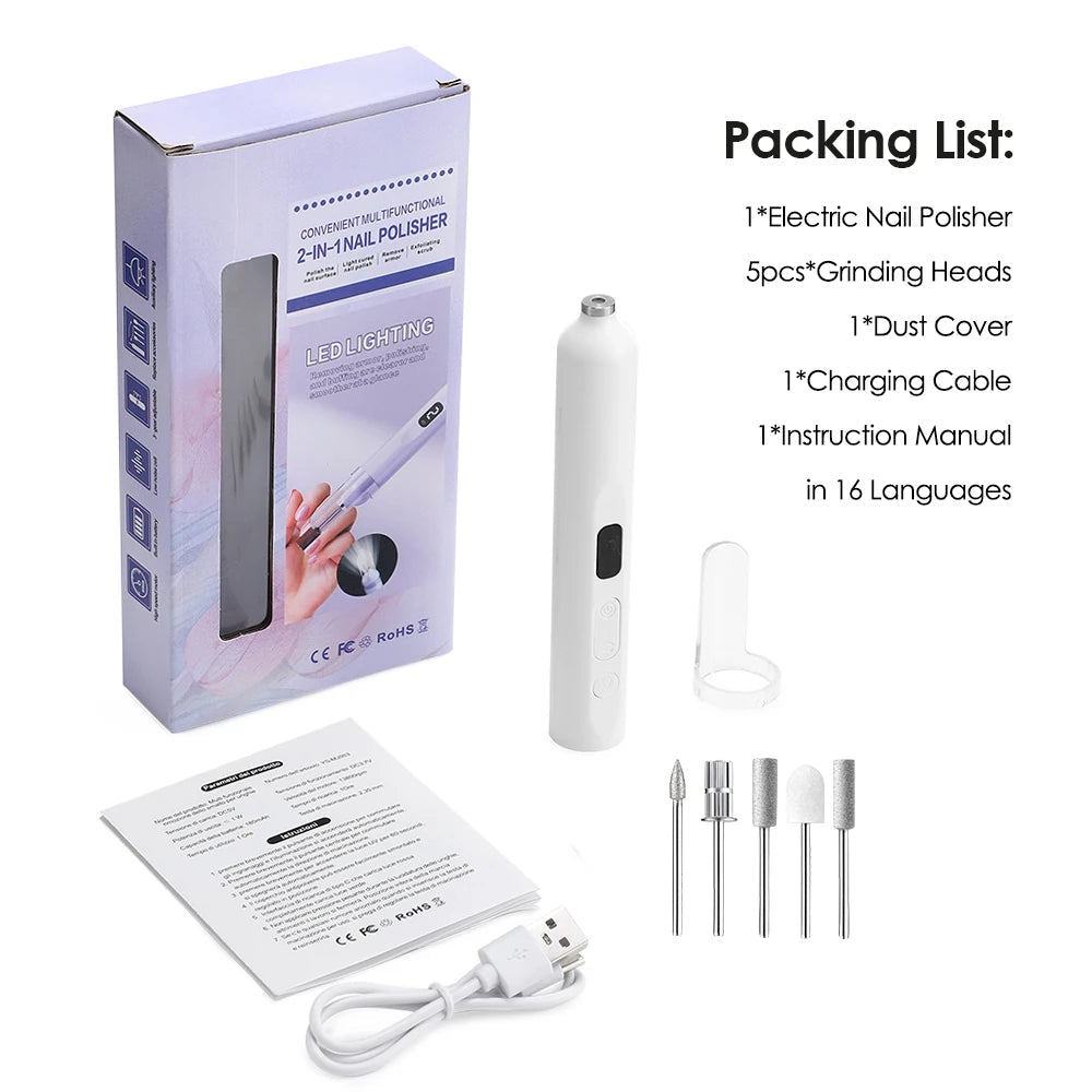 Electric Nail Polisher Drill Bits Set Nails Grinding Polishing Cuticle