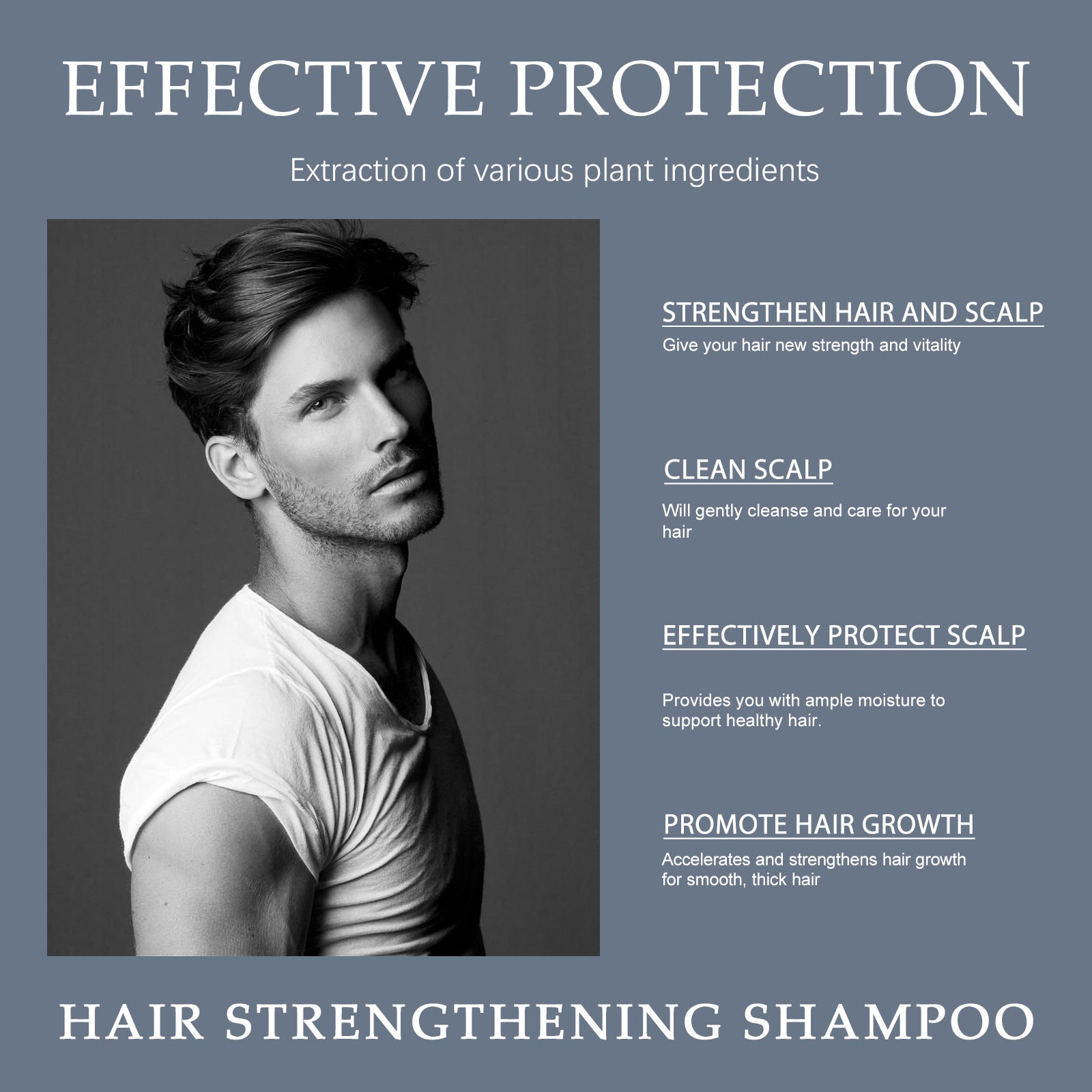 East Moon™ Hair Strengthening Shampoo – Power & Purity for Men