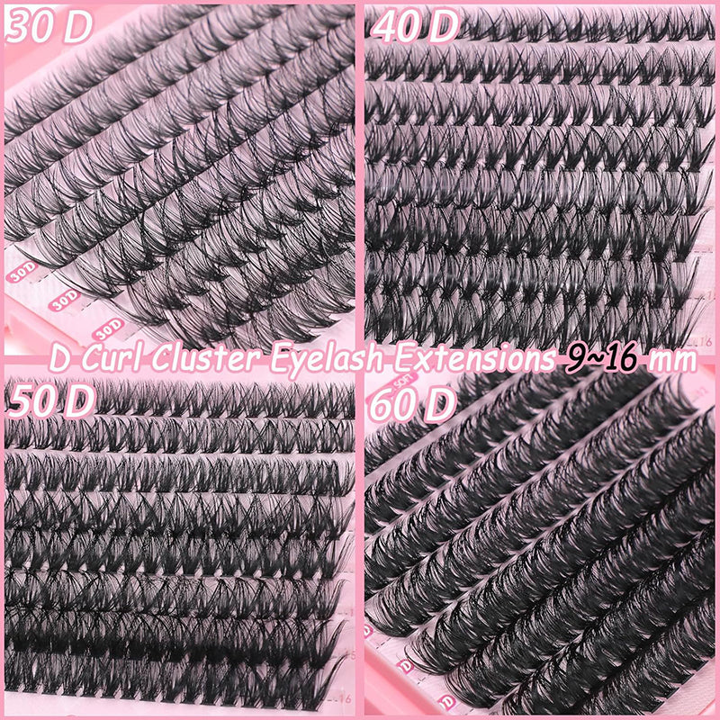 Lash Clusters, 640 Pcs Eyelashes Cluster Extensions 9-16mm Fluffy