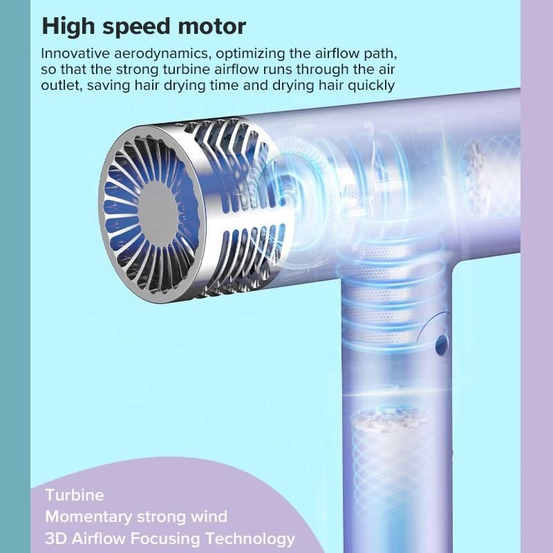 Foldable Hair Dryer Blower Electric Negative Ion Blower Mini Folding