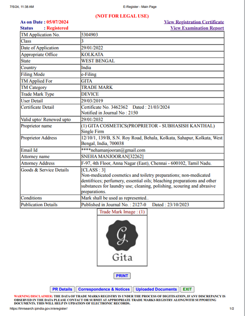 Gita RAJNIGANDHA Perfume - 30 ml  (For Men & Women)