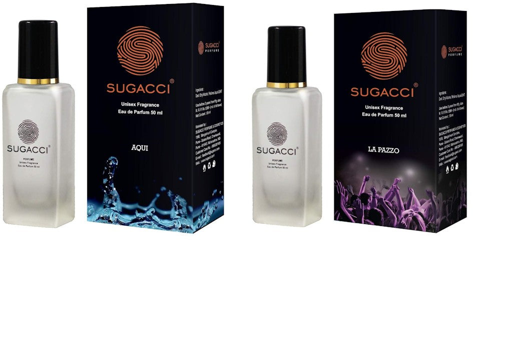 S SUGACCI Aqui & La Pazzo  Perfumes for Men and Women combo pack Eau