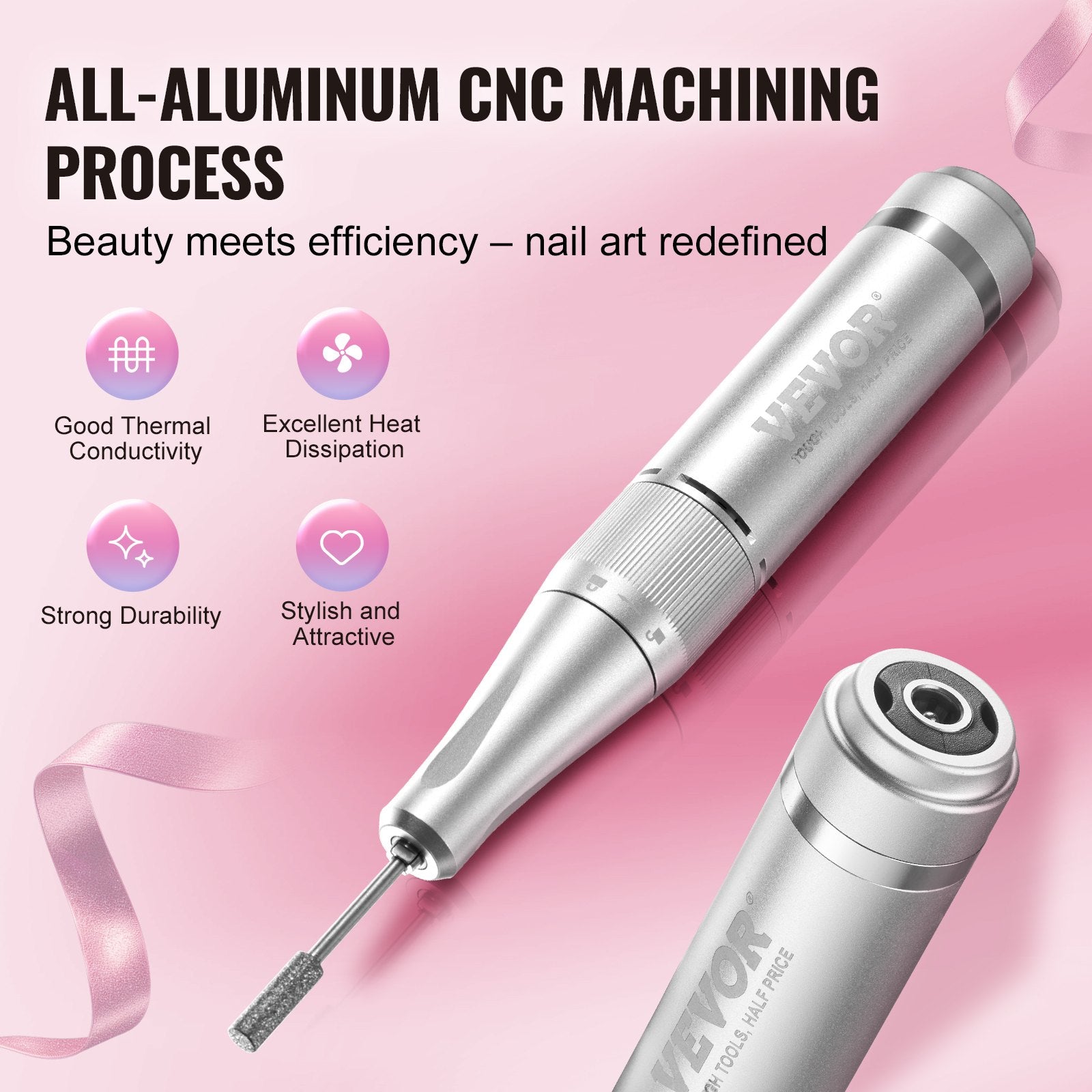 Electric Rechargeable Nail Drill, 40,000RPM Portable Cordless Nail E