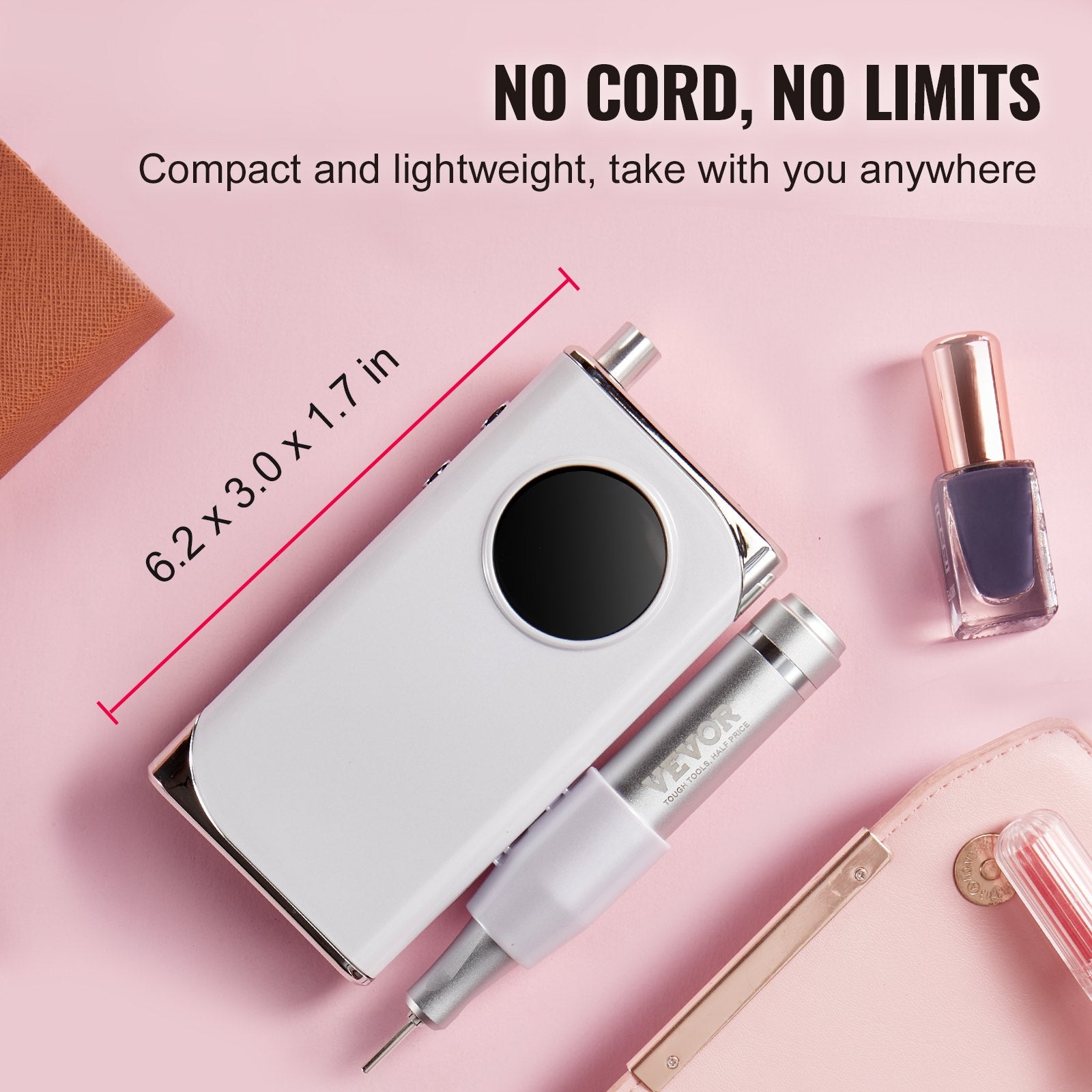 Electric Rechargeable Nail Drill, 40,000RPM Portable Cordless Nail E