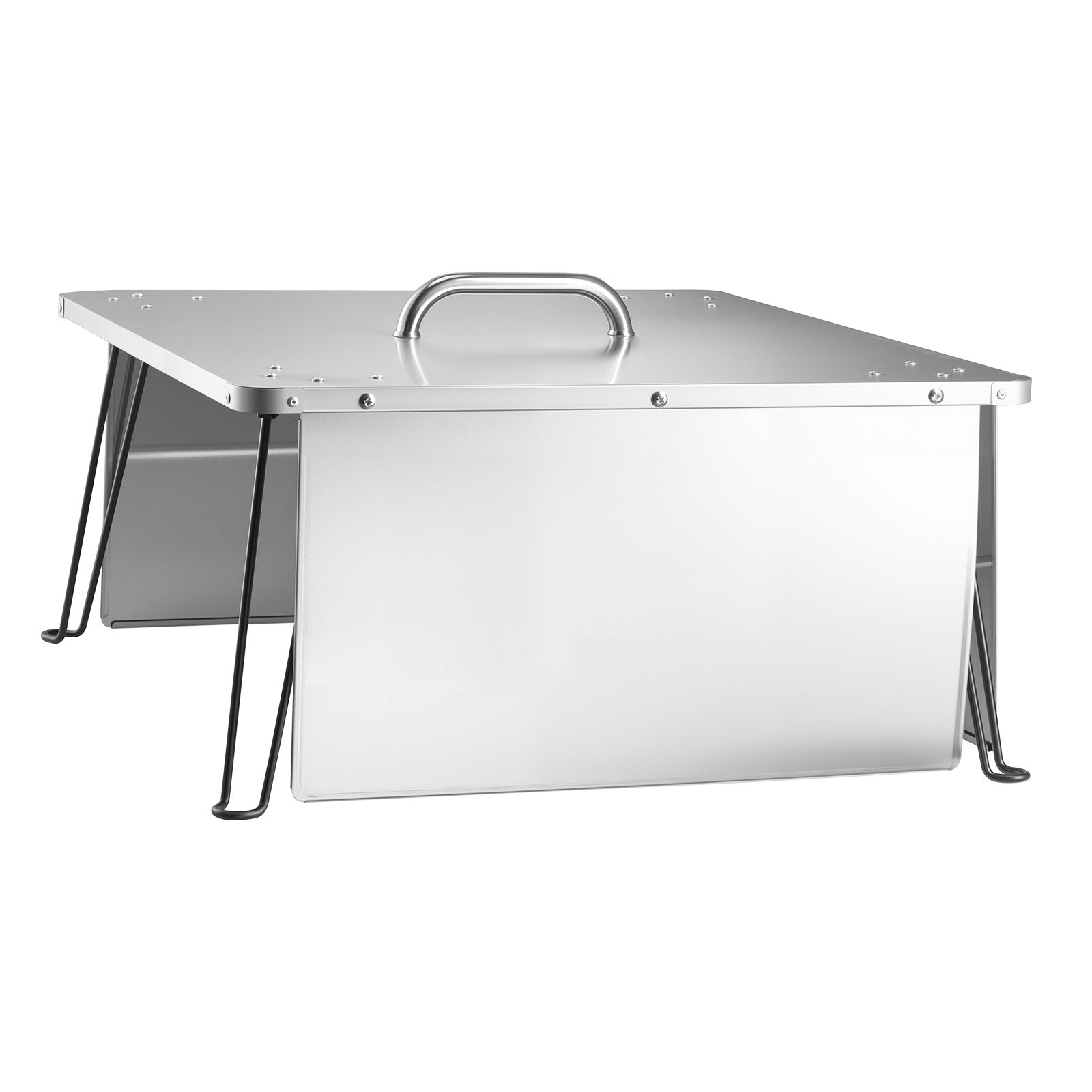 Fire Pit Heat Deflector, 645x645x370 mm Square Outdoor Burner Cover,