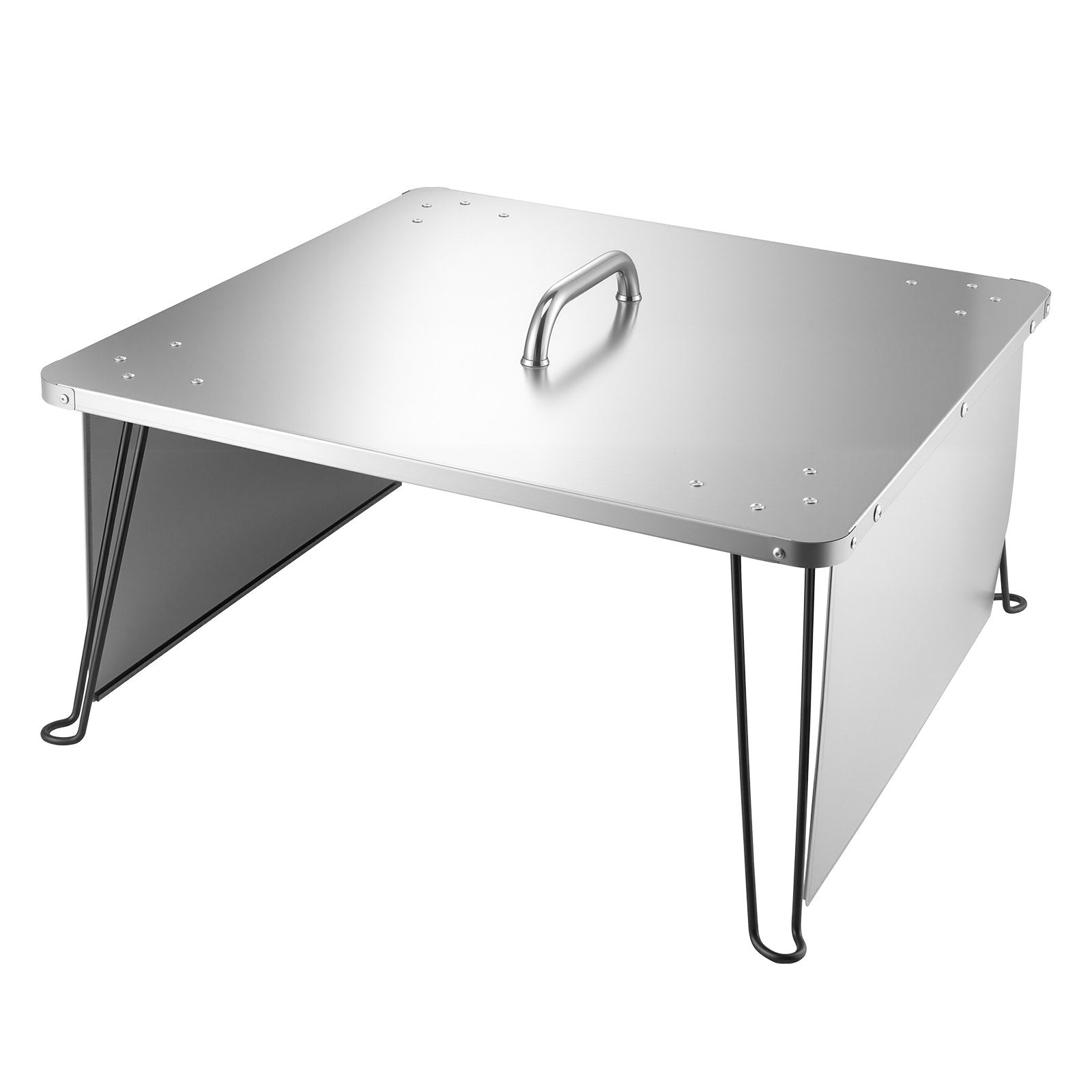 Fire Pit Heat Deflector, 645x645x370 mm Square Outdoor Burner Cover,