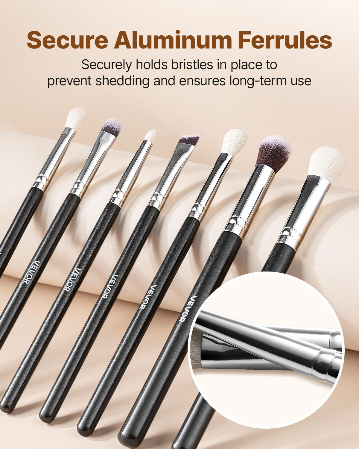 15-Piece Makeup Brush Set for Foundation Blending Eyeshadow,