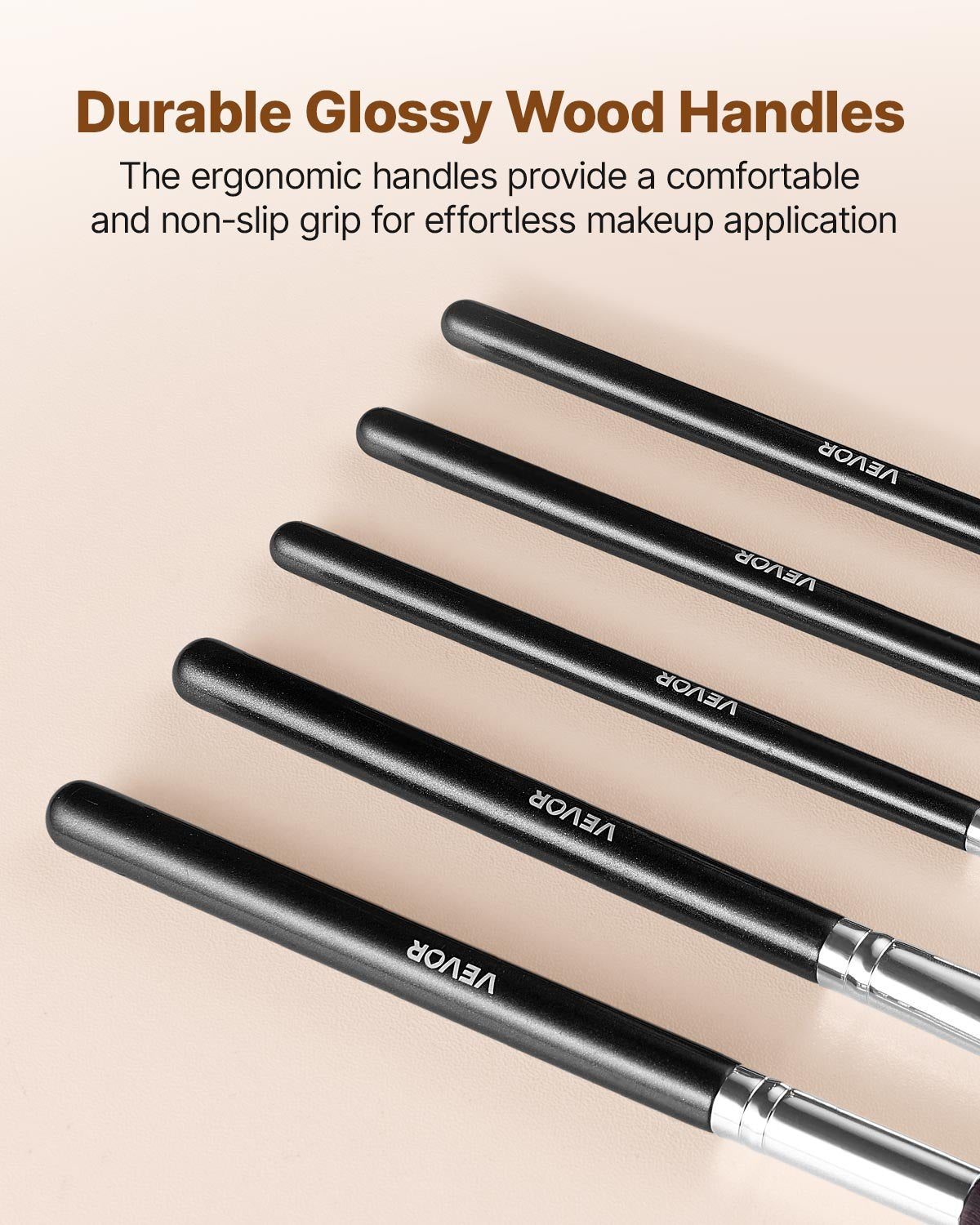 15-Piece Makeup Brush Set for Foundation Blending Eyeshadow,