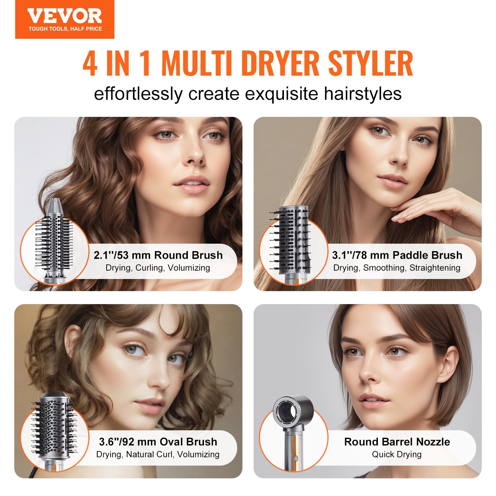 Hair Air Styler and Dryer Brush, 4-in-1 Multi Hair Styler, 110,000 RPM