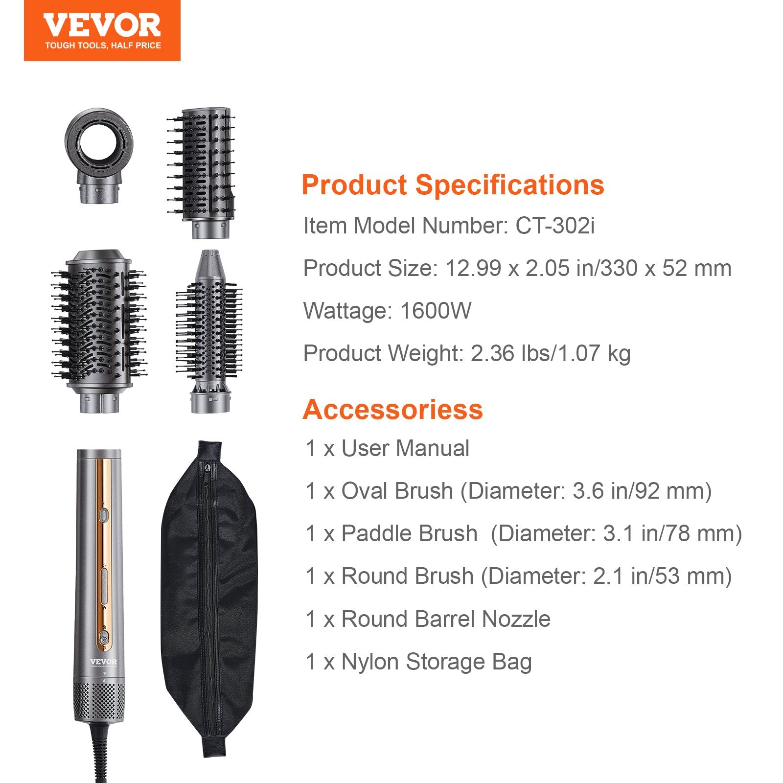 Hair Air Styler and Dryer Brush, 4-in-1 Multi Hair Styler, 110,000 RPM