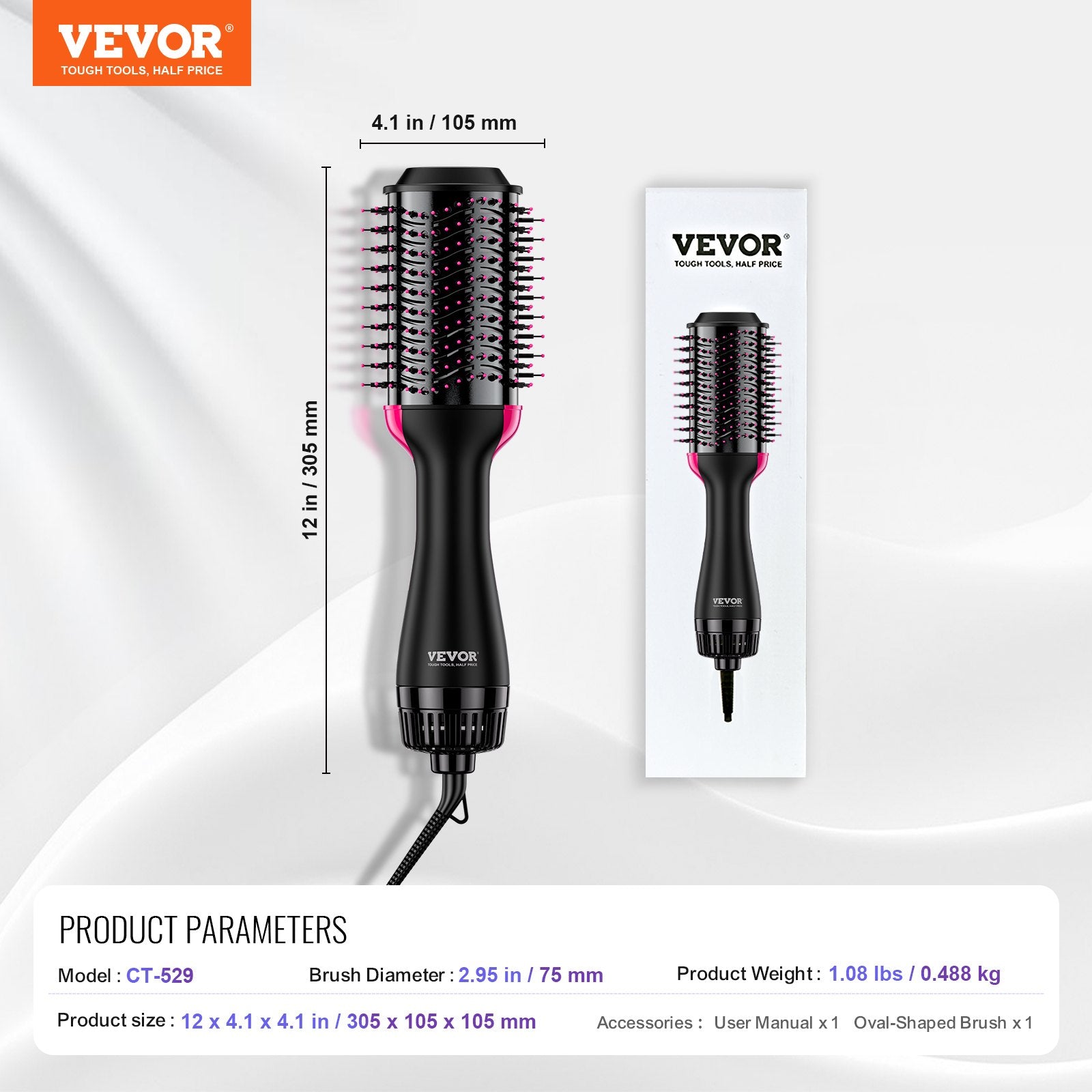 Hair Blow Dryer Brush, 4 in 1 Ionic Hair Dryer and Styler Volumizer